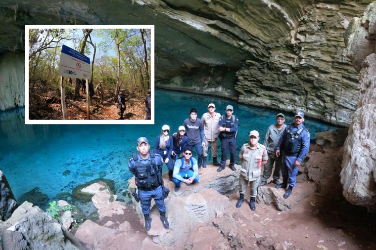 MP notifica agências e guias turísticos, e barra visitação clandestina à Gruta Lagoa Azul em Nobres