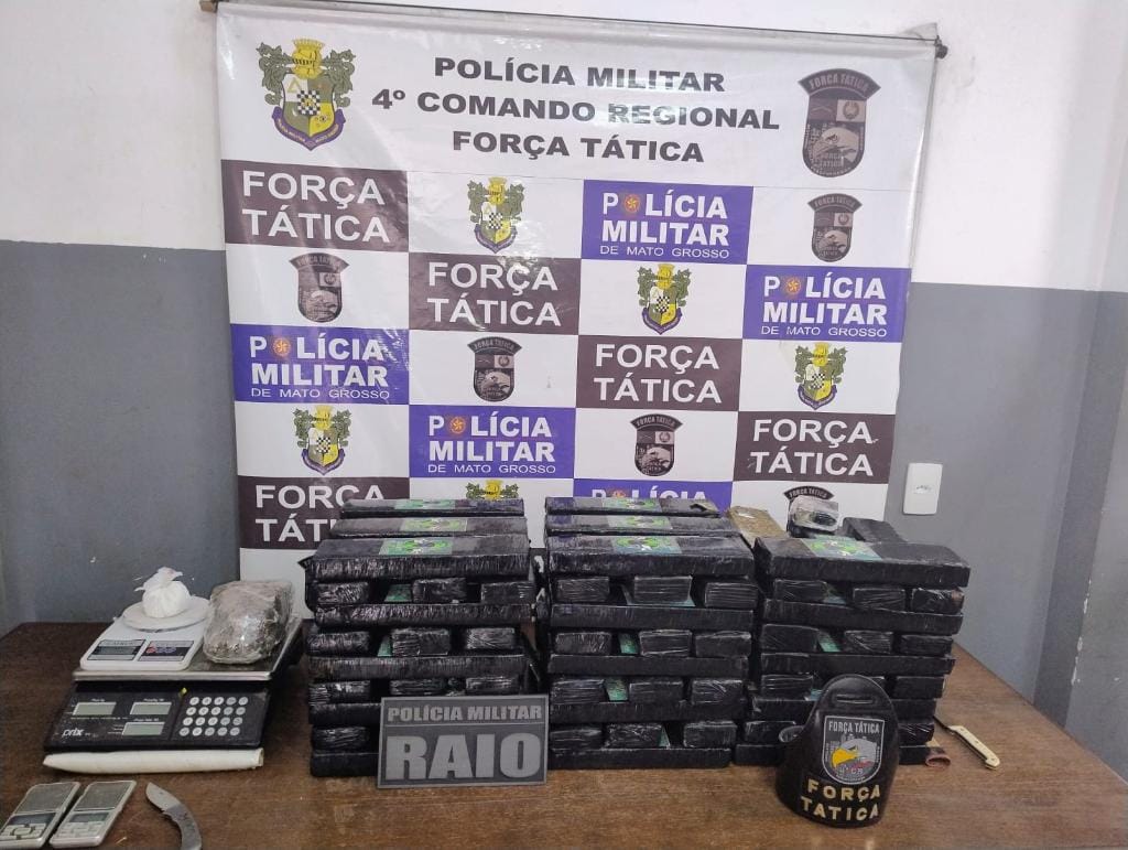 Polícia Militar prende homem com 77 quilos de maconha em Rondonópolis