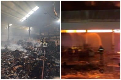 Incêndio de grandes proporções destrói depósito de supermercado em Cuiabá