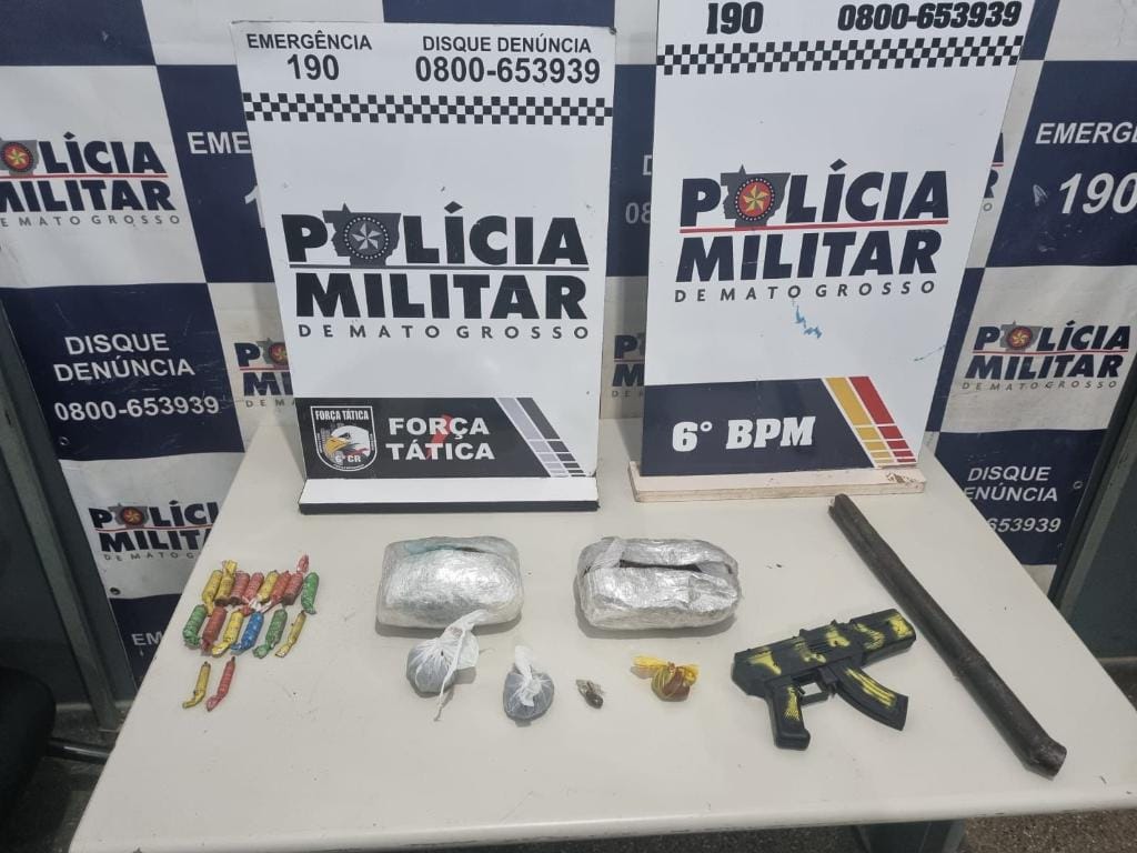 Polícia Militar apreende menor integrante de facção com drogas e arma de brinquedo