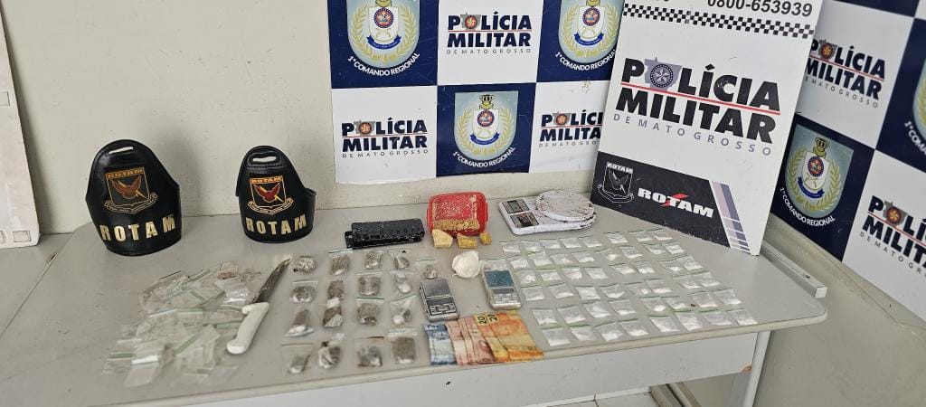 Rotam prende homem por tráfico de drogas e apreende 70 entorpecentes