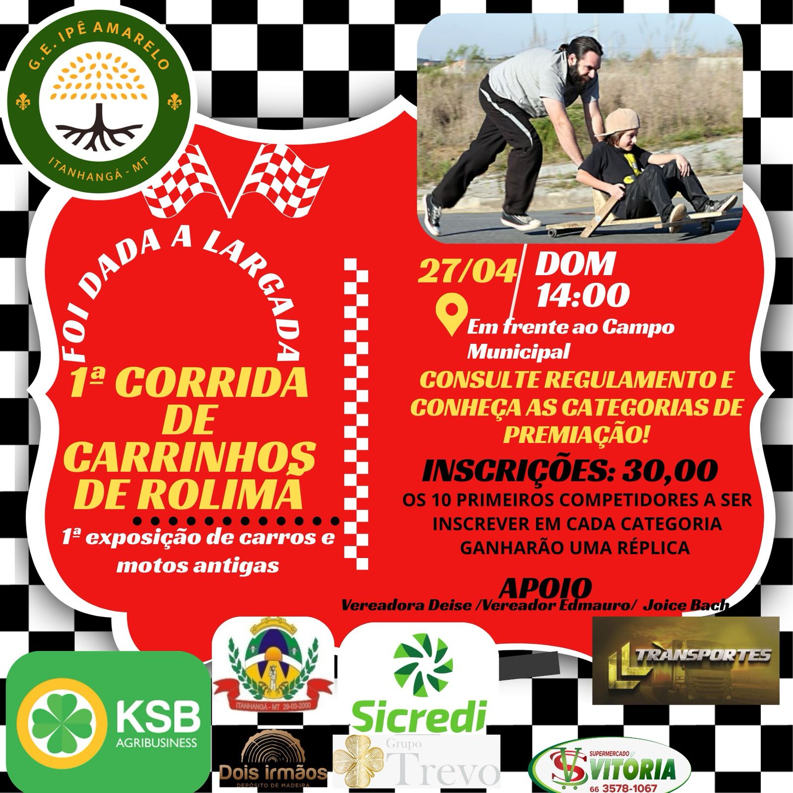ITANHNAGÁ-MT: Hoje tem corrida de carrinho de “rolimã”