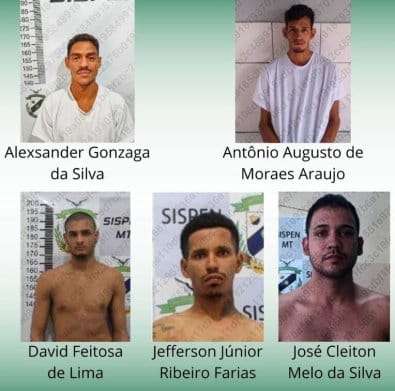 Cinco presos escalam muro e fogem de penitenciária em MT; Forças de Segurança realizam buscas