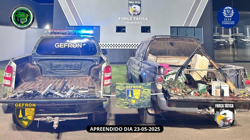 Confronto com policiais do Gefron termina com dois criminosos mortos e arsenal apreendido em MT