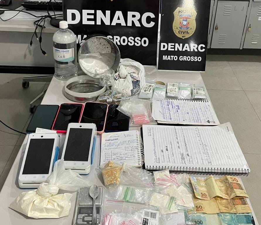 Casal que vendia cocaína batizada em casa no centro de Cuiabá é preso