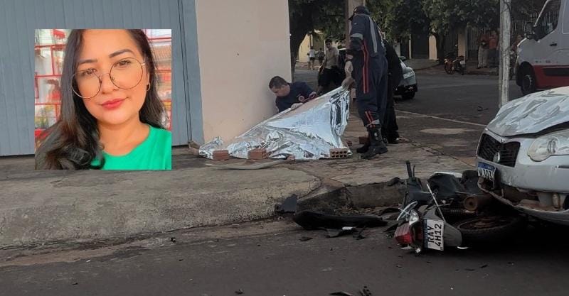 Condutora de moto avança preferencial, é atingida por carro e passageira morre