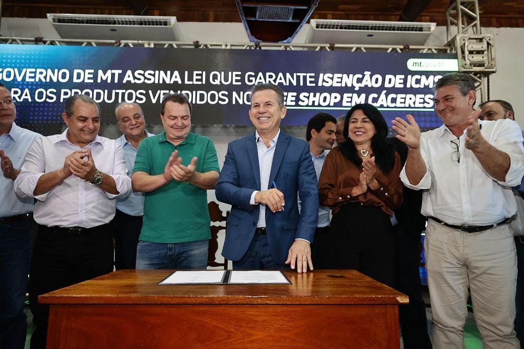 Governador sanciona lei e afirma que Free Shop vai dar "impulso novo" para a região Oeste de MT