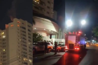 Incêndio destrói cozinha de apartamento na cobertura de prédio de luxo em Cuiabá