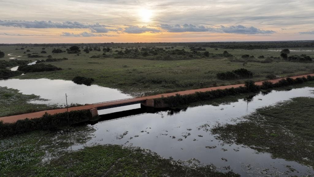Obras em pontes na rodovia Transpantaneira melhoraram acúmulo de água no Pantanal