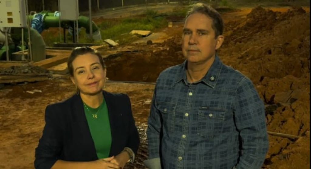 Flávia e Tião culpam Kalil por adutora rompida e prometem rever obras da ETA do Pari