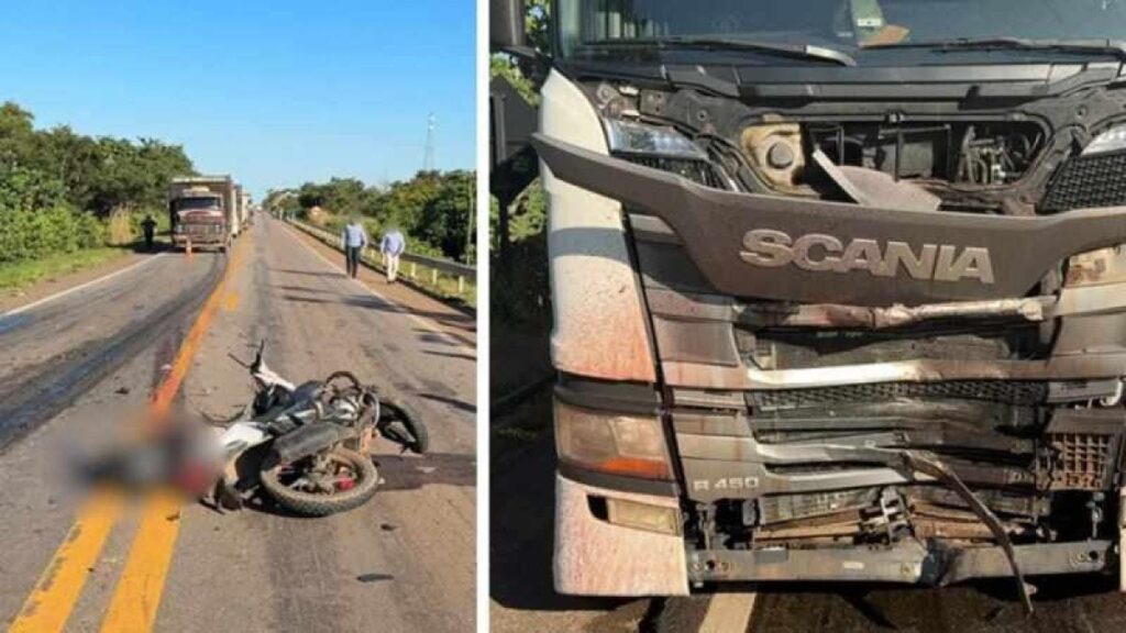 Indígena morre após perder controle de motocicleta e bater de frente com carreta