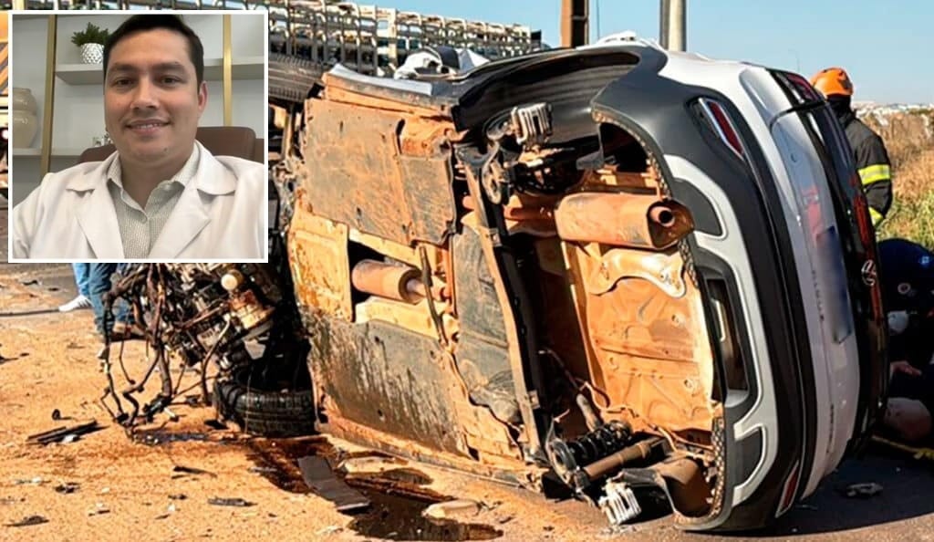 Médico morre e namorada fica ferida em colisão entre carro e carreta na rodovia BR-163