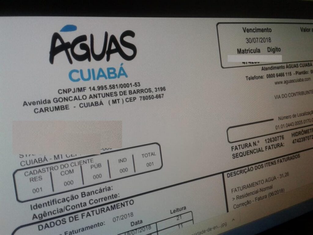 Águas Cuiabá cobra dívida de terceiro e terá que devolver em dobro com indenização