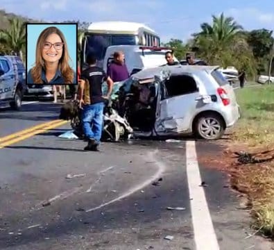 Colisão entre carro e caminhonete mata motorista e fere prefeita de Barão de Melgaço