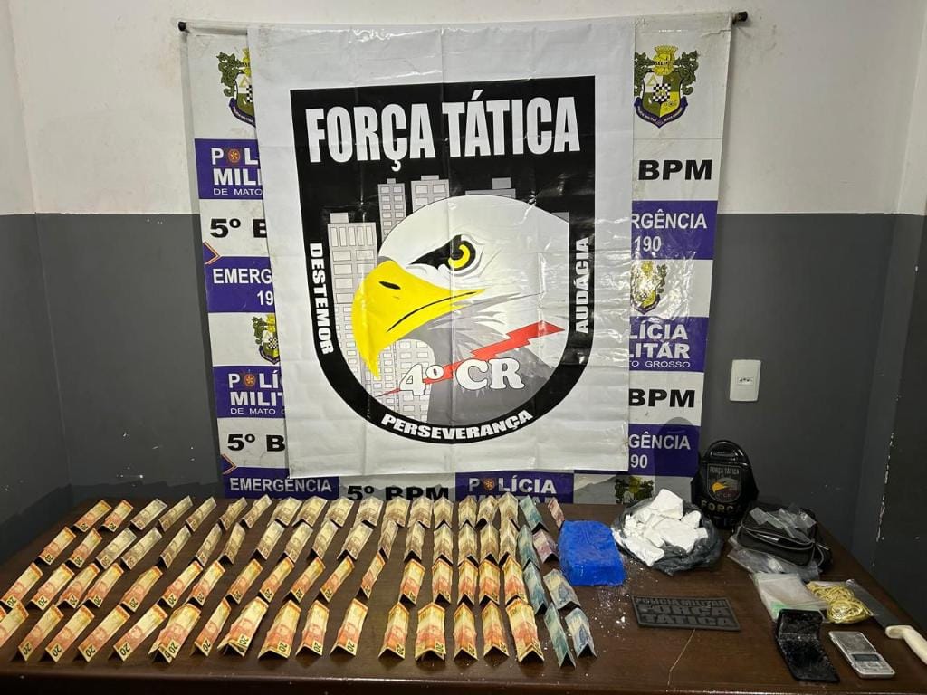 Foragido da Justiça por homicídio é preso pela Força Tática por tráfico de drogas