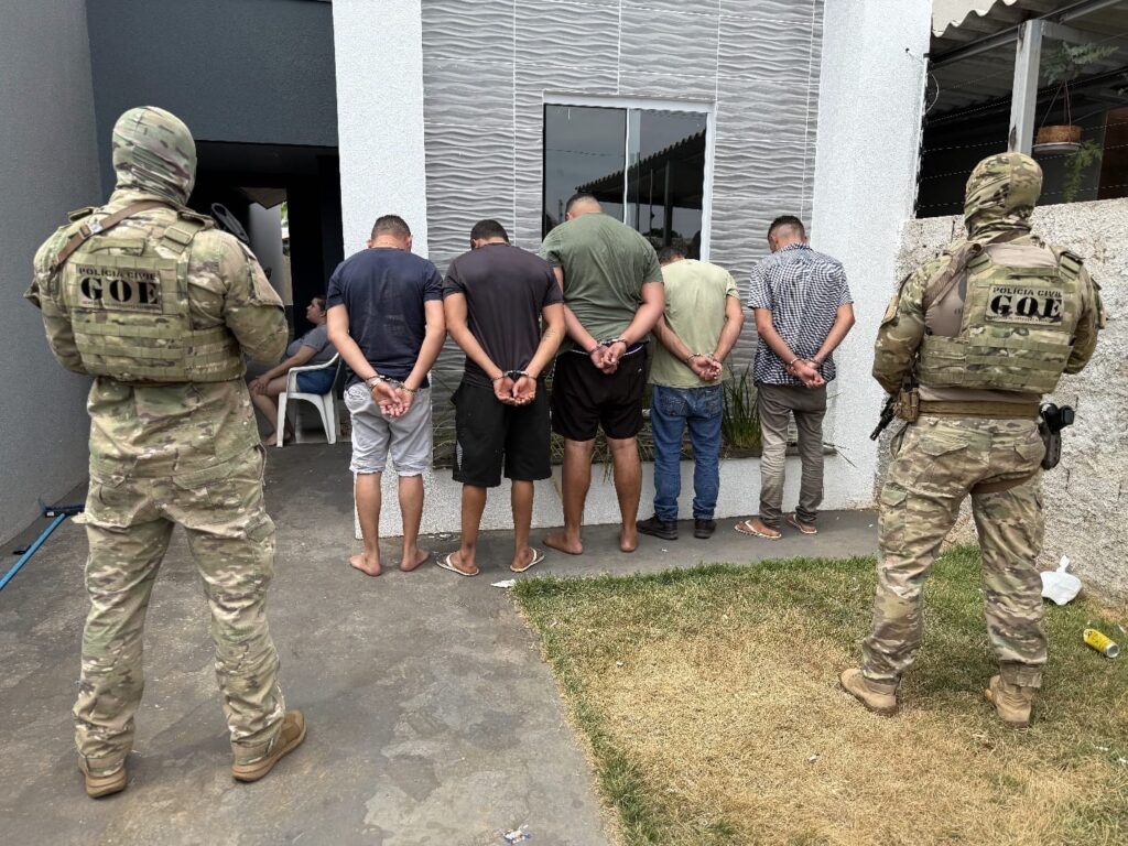 Imagens mostram quadrilha que assaltou banco em Brasnorte sendo presa; veja