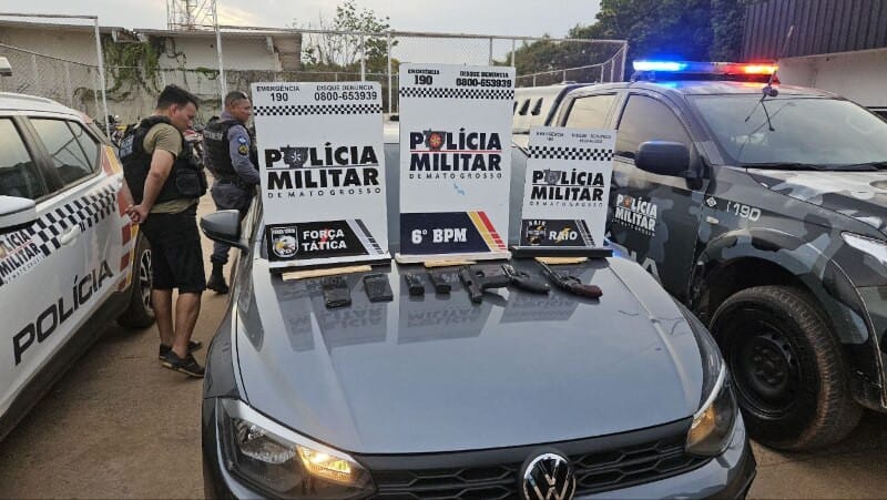 Jovem é executado dentro de casa em Cáceres; trio é preso com armas e carro roubado