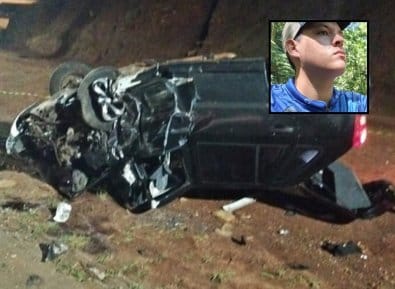 Filho de delegado de Mato Grosso morre após colidir e capotar veículo no Paraná