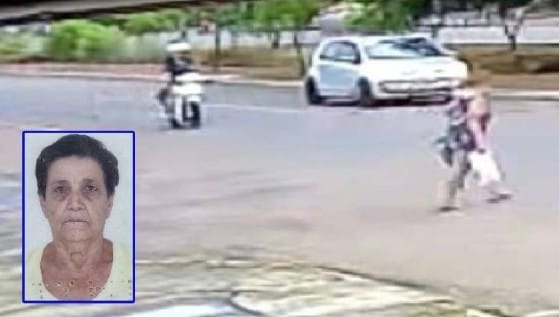 Idosa de 80 anos morre atropelada por motocicleta ao tentar atravessar avenida; vídeo
