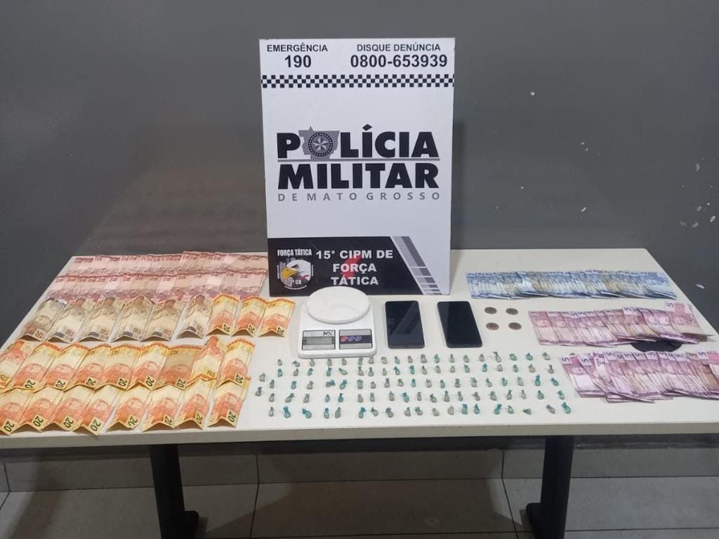 PM prende casal por tráfico de drogas e apreende porções de pasta base