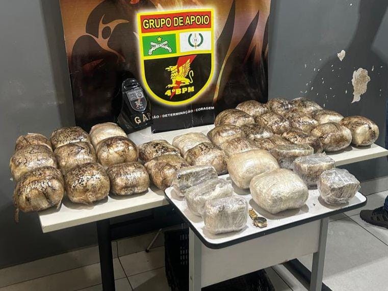 Traficante é preso com 50 quilos de maconha de facção dentro de carro em Várzea Grande