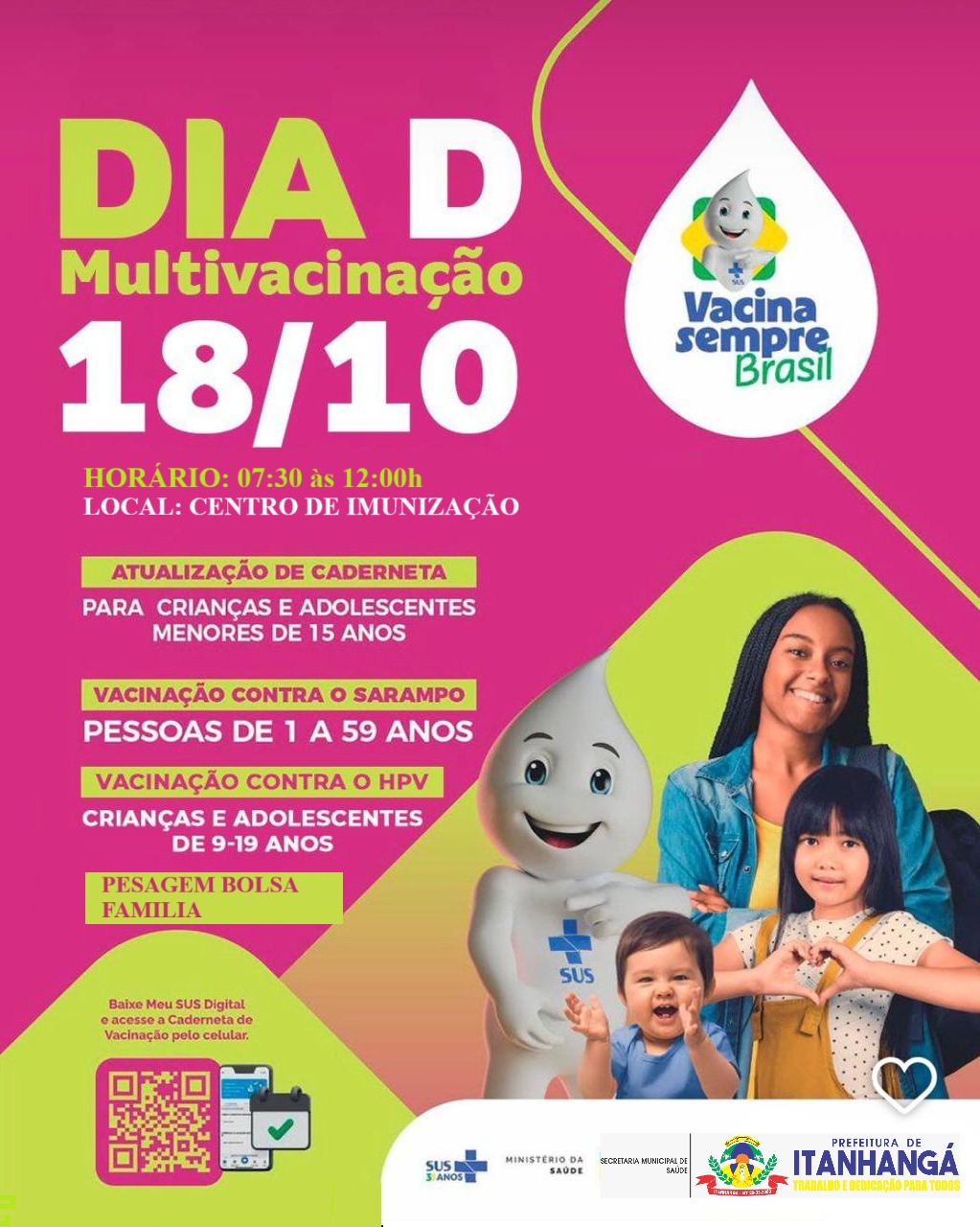 Itanhangá-MT: Itanhangá promove Dia D da Multivacinação neste sábado (18)