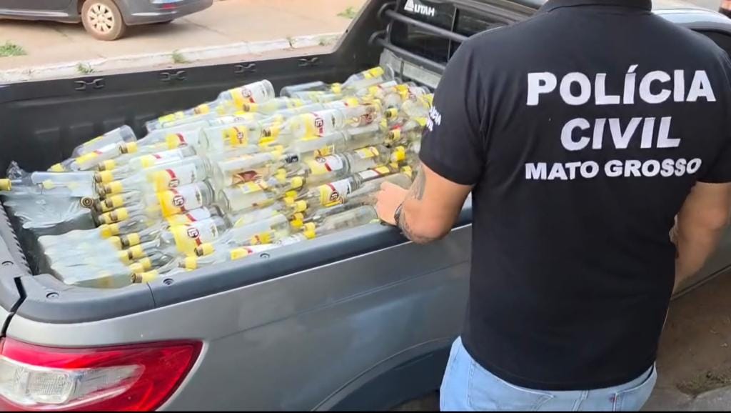Empresário é preso e fábrica clandestina de bebidas destiladas é fechada em Várzea Grande