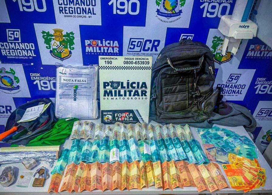 Ladrão que participou de roubo de R$ 280 mil de agência bancária em MT é preso com R$ 11 mil