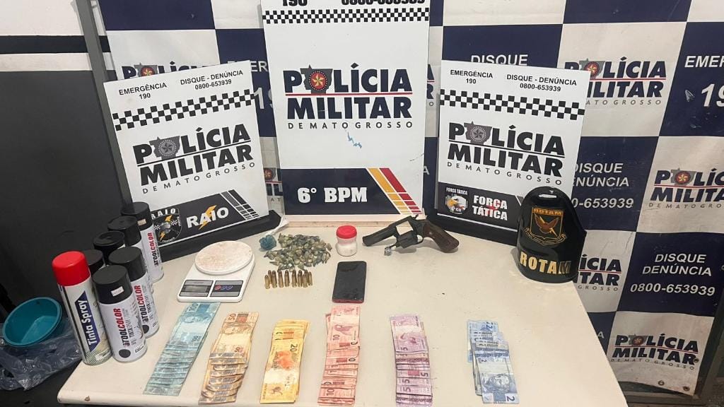 Polícia prende seis faccionados e apreende drogas e arma de fogo em boca de fumo