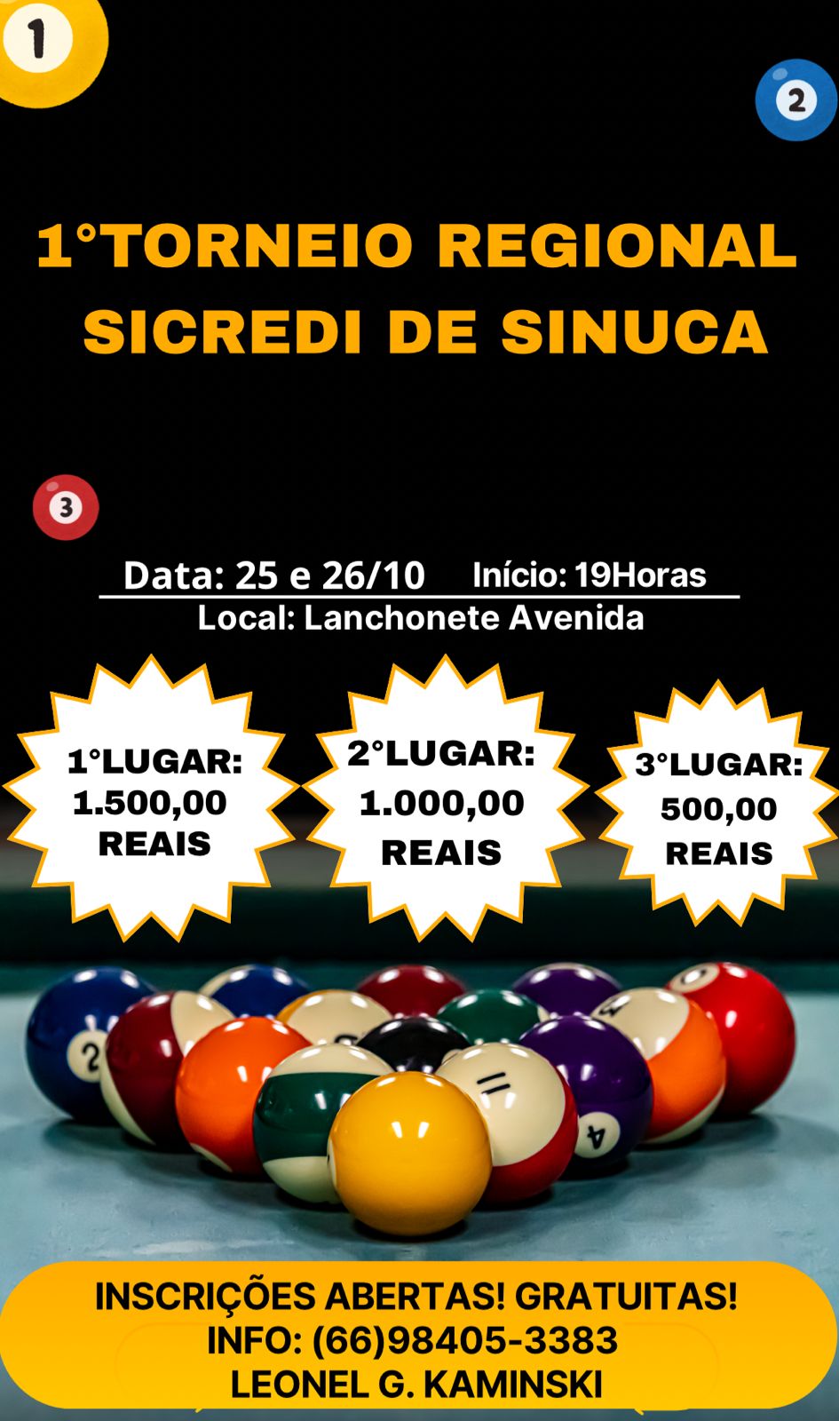 Sinuca em Alta: Vem Aí o 1º Torneio Regional Sicredi de Sinuca em Itanhangá
