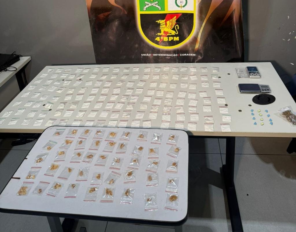 Três faccionados são presos com 200 porções de drogas diversas em Várzea Grande