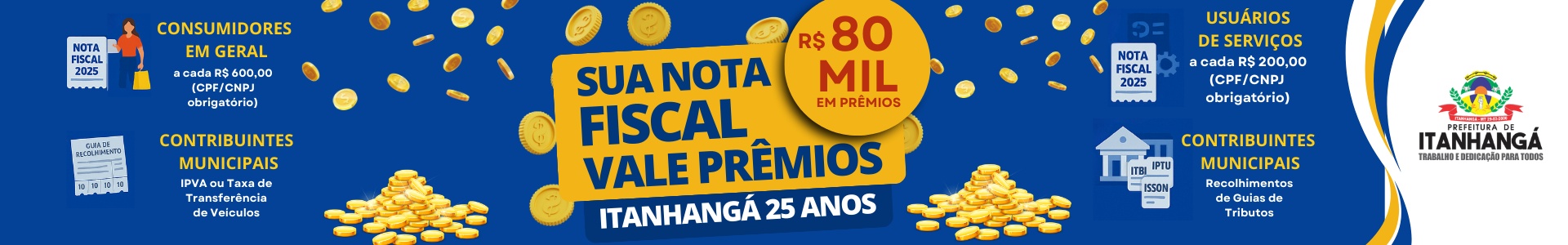 Prefeitura de Itanhangá lança campanha “Valorize o Comércio Local” com sorteio de R$ 80 mil em prêmios