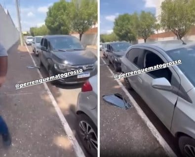 Bandidos arrombam veículos e furtam objetos em bairro nobre de Cuiabá; veja vídeo