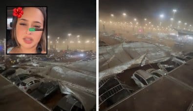 Empresária diz que teve braço quebrado após cobertura de arquibancada “voar”