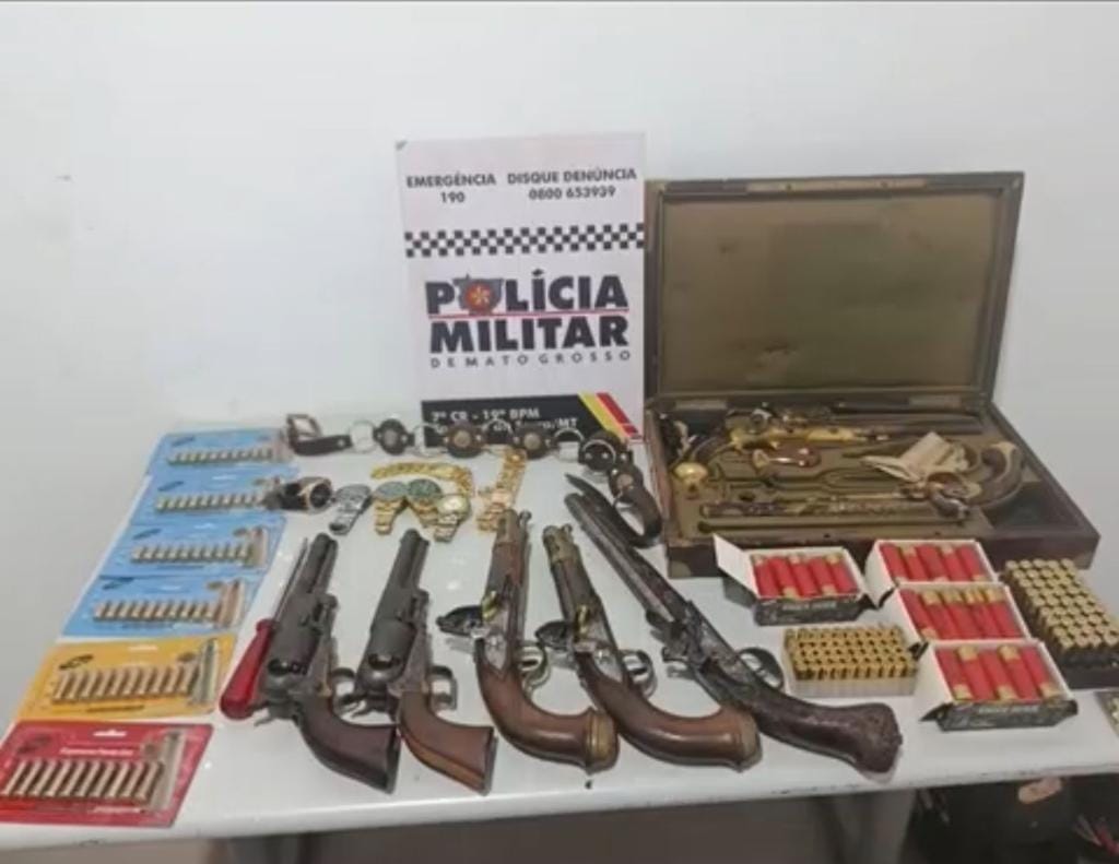 Faccionado de Cuiabá é preso ao tentar furtar armas em Tangará da Serra