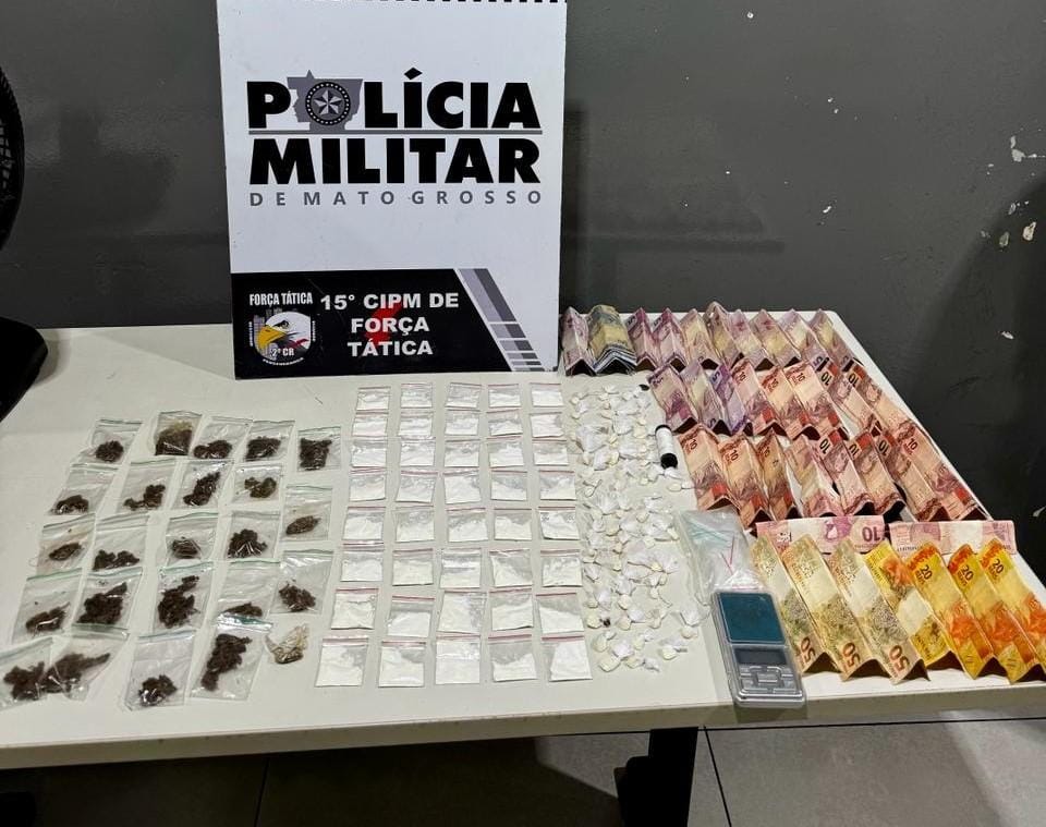 Força Tática prende dois faccionados por tráfico e apreende 91 porções de entorpecentes