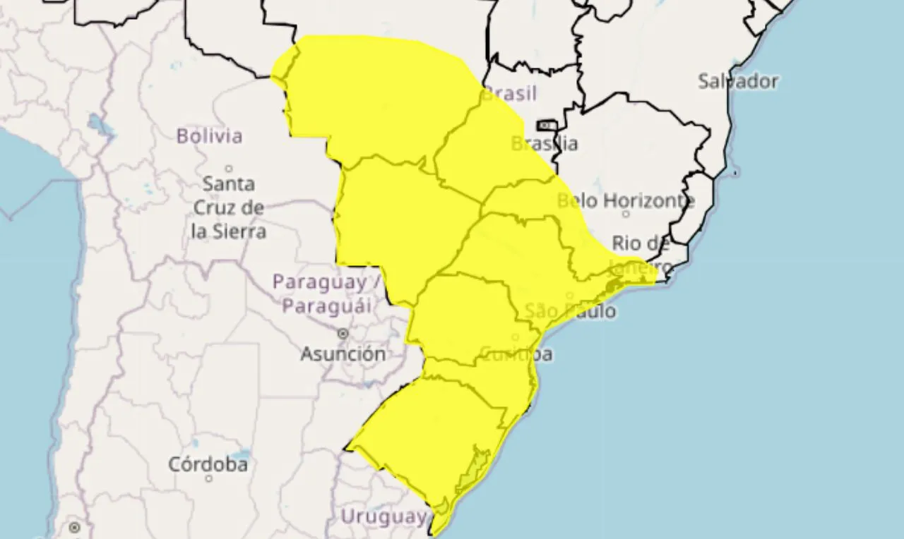 CLIMA E TEMPO: Alerta Amarelo, temporais e chuva intensa atingem Sul, Sudeste, Centro-Oeste e RO