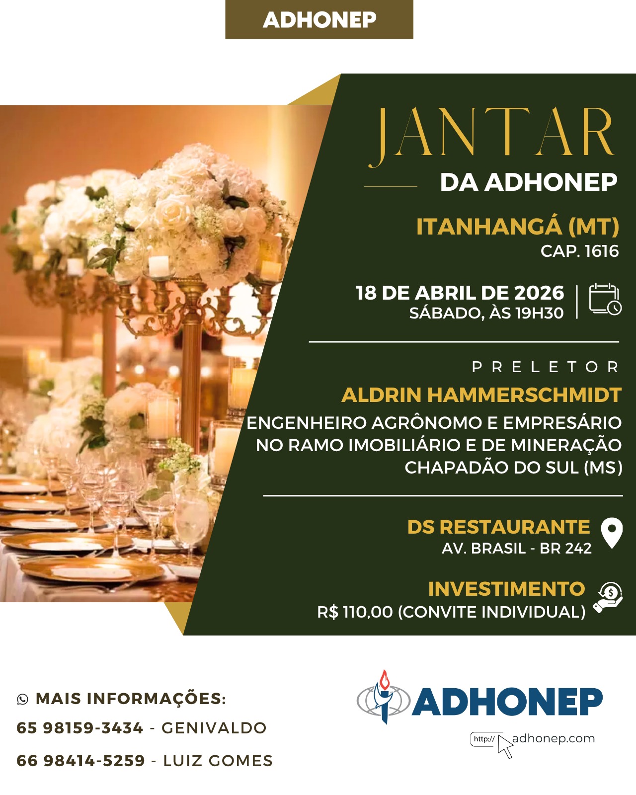 Itanhangá-MT: ADHONEP realiza primeiro encontro de empresários em Itanhangá neste sábado (18)