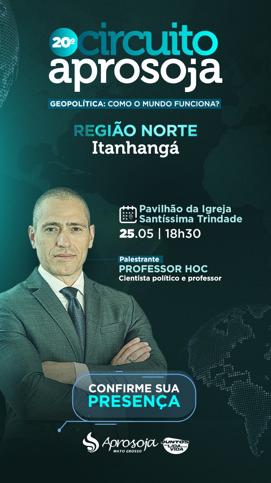 Itanhangá-MT: Aprosoja MT promove 20º Circuito Aprosoja na Região Norte com palestra sobre geopolítica em Itanhangá