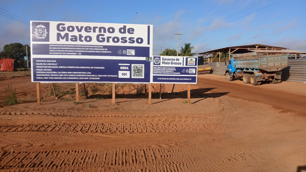 Itanhangá-MT: Bairro Nova Conquista inicia obras de pavimentação e drenagem em Itanhangá