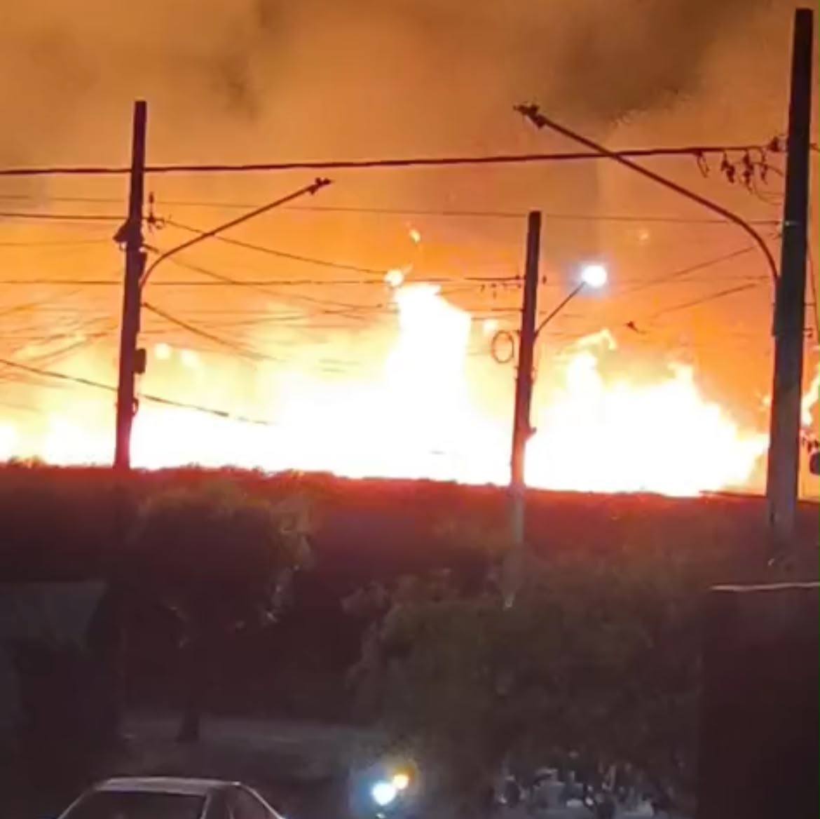 Incêndio de grandes proporções atinge área de reserva em Sinop