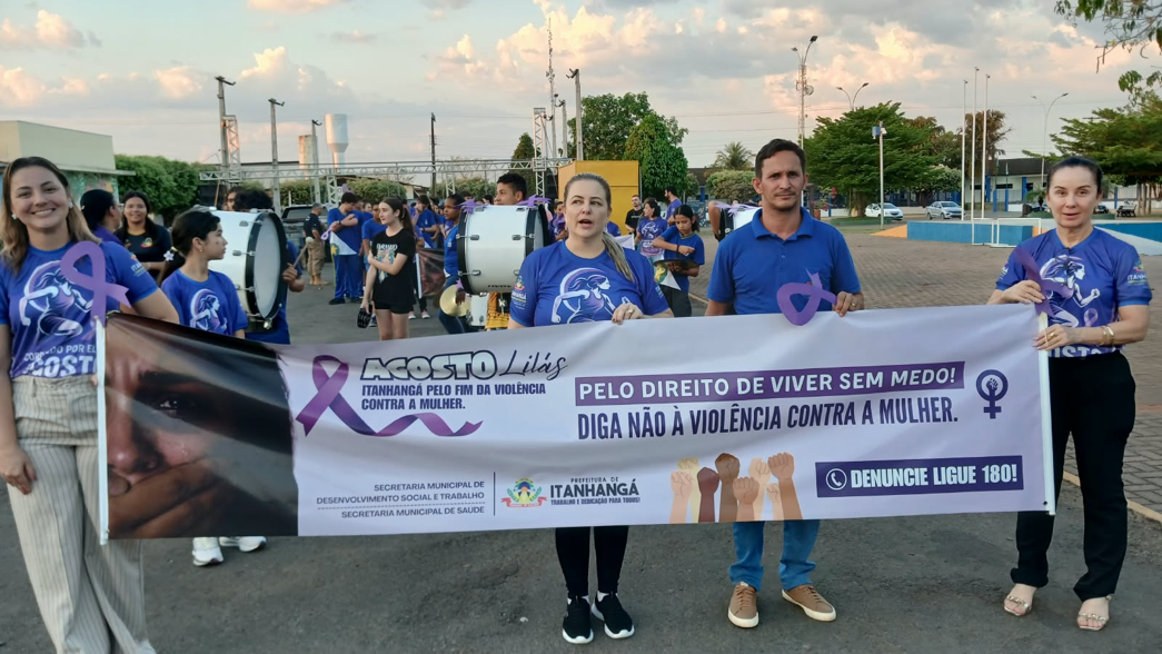 Marcha Agosto Lilás reúne comunidade em Itanhangá no combate à violência contra a mulher