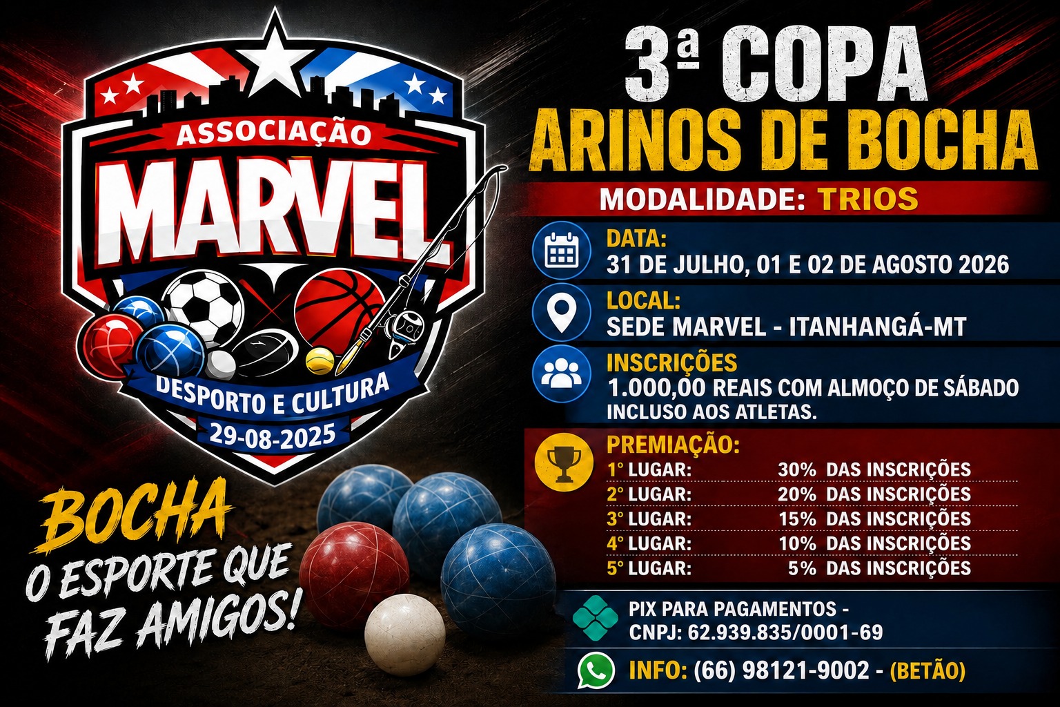 Itanhangá-MT: 3ª Copa Arinos de Bocha reúne atletas de vários municípios em Itanhangá