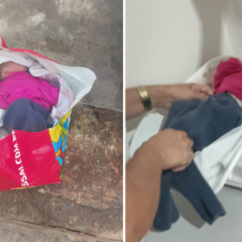 Polícia encontra mãe que abandonou filha em sacola; ela está presa