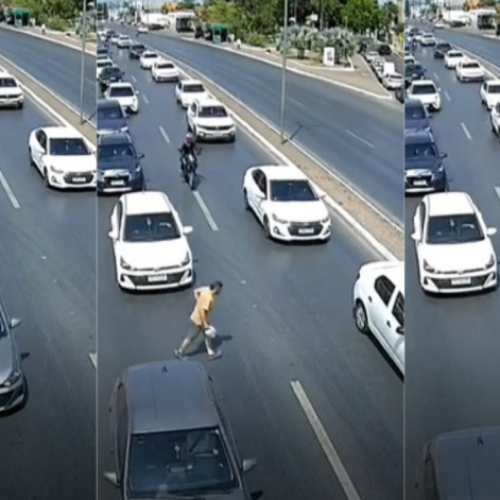 Câmera flagra momento em que pedestre é atropelado