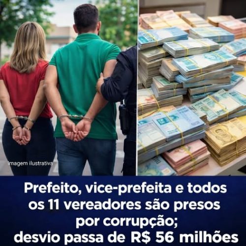 Prefeito, primeira-dama e vereadores são presos por desvio milionário de recursos públicos