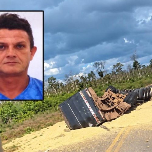 Caminhoneiro morre preso às ferragens após carreta tombar na MT-140 entre Nova Ubiratã e Vera