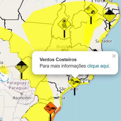 CLIMA E TEMPO: Inmet emite alerta laranja de perigo para ventos costeiros no litoral do Brasil; veja onde
