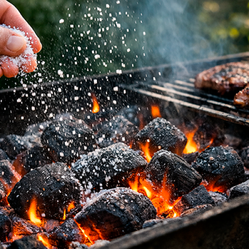 DICAS PARA SEU CHURRASCO: Por que polvilhar sal no carvão do churrasco: a dica útil que todo mundo precisa conhecer