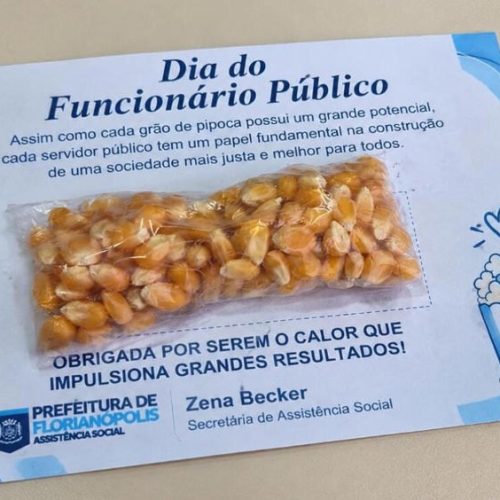 Prefeitura de Florianópolis dá milho de pipoca em homenagem a servidores e vira piada nas redes